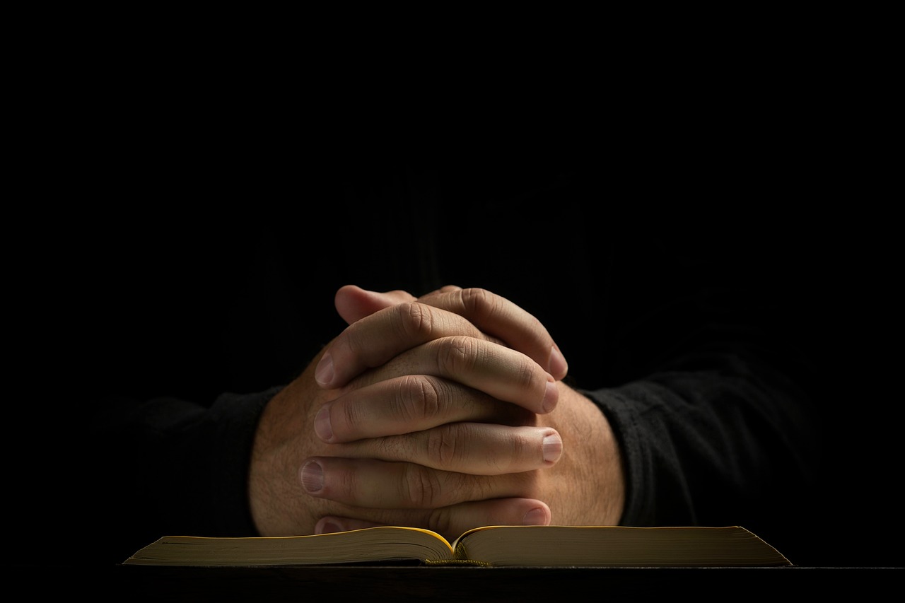 bible, hands, prayer